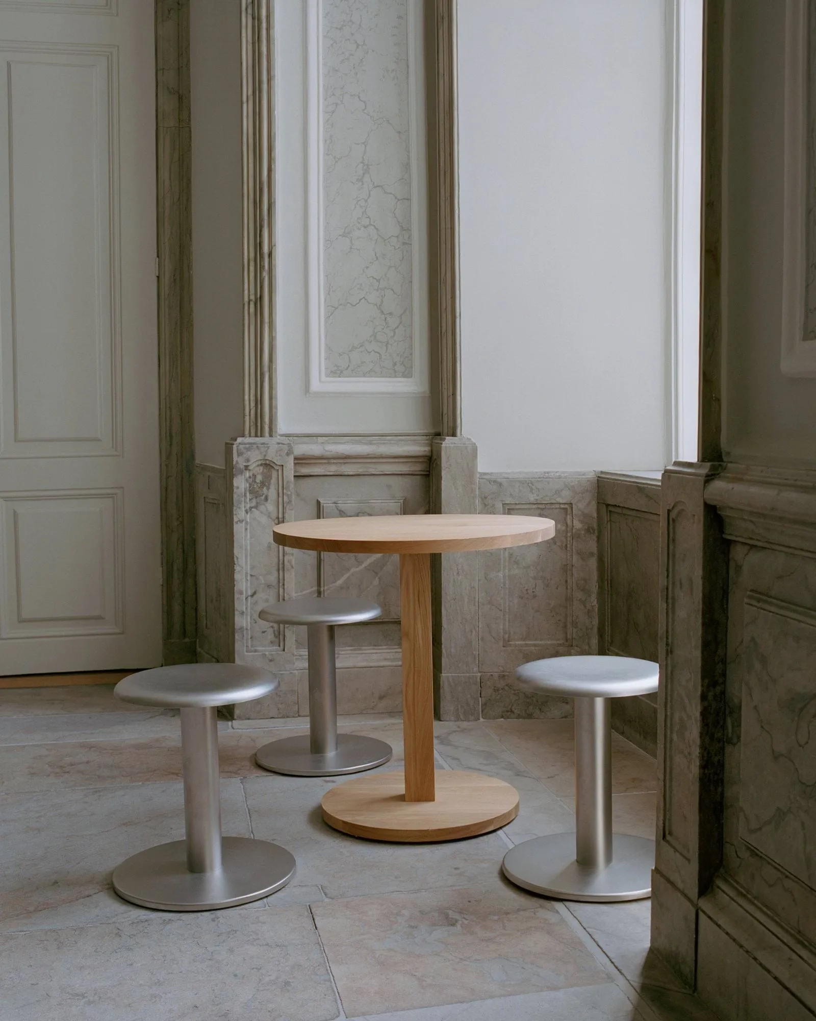 Coupe round stool, Stainless steel, Ø40x46 cm New Works