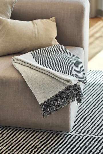 Circles cotton throw 130x185 cm - black - NJRD