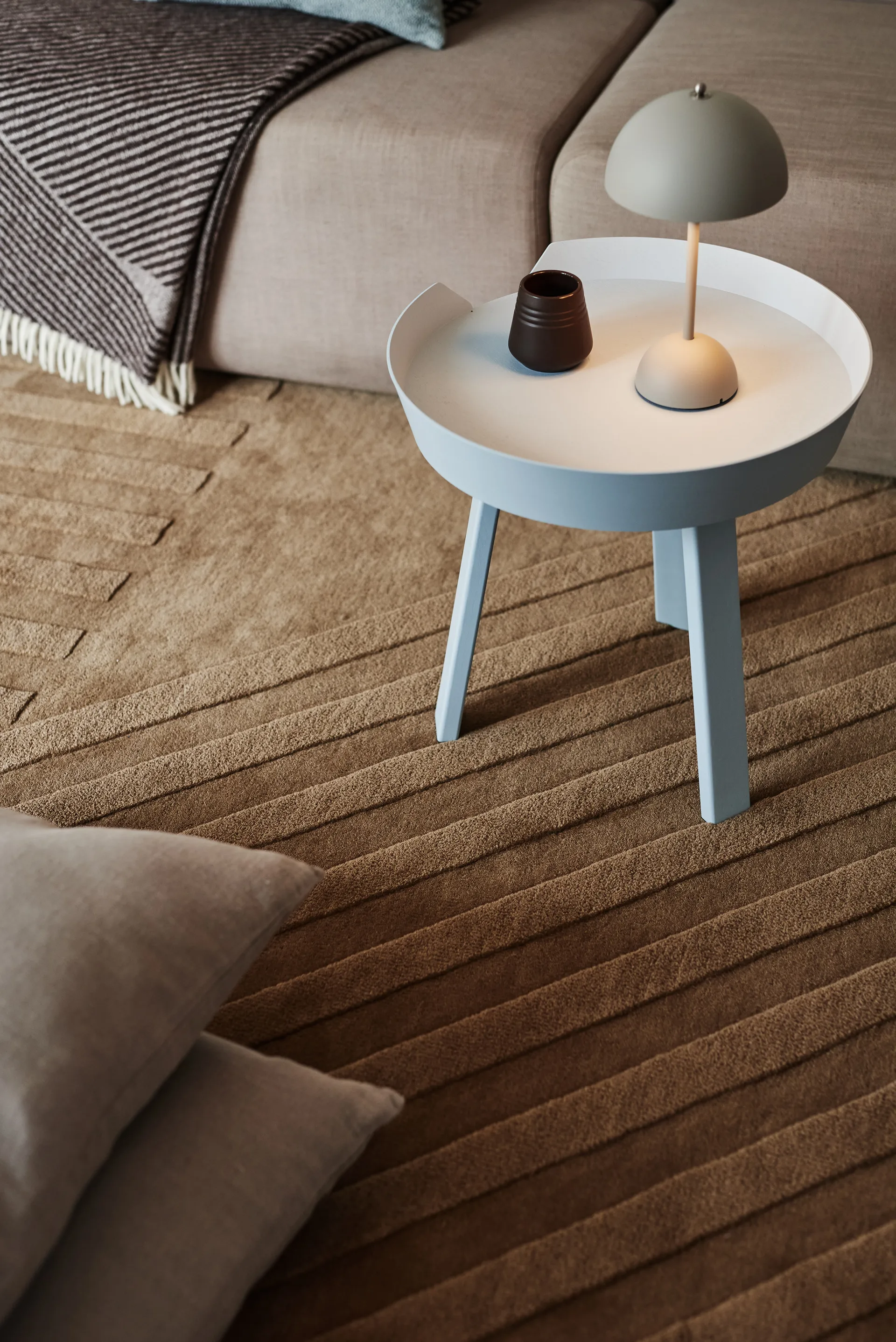 Levels Stripes wool rug, Beige, 170x240 cm NJRD