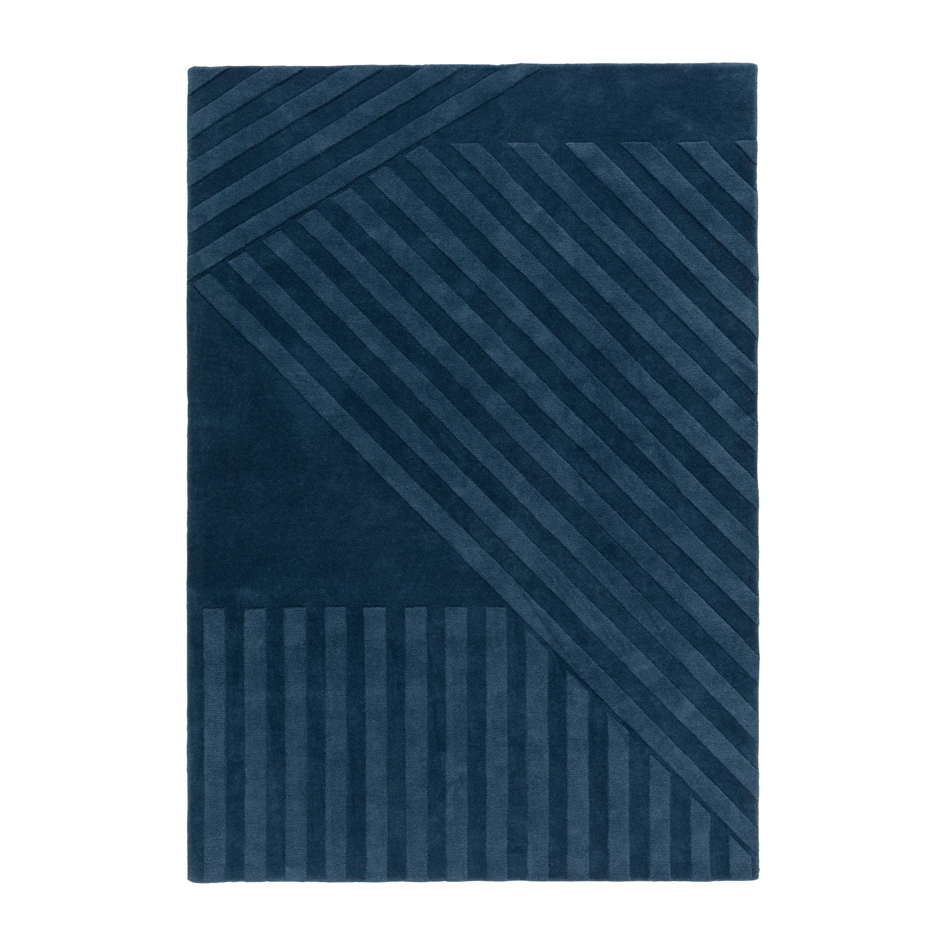Levels Stripes wool rug, Blue, 200x300 cm NJRD