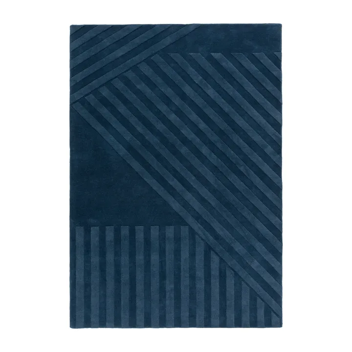 Levels Stripes wool rug - Blue, 200x300 cm - NJRD
