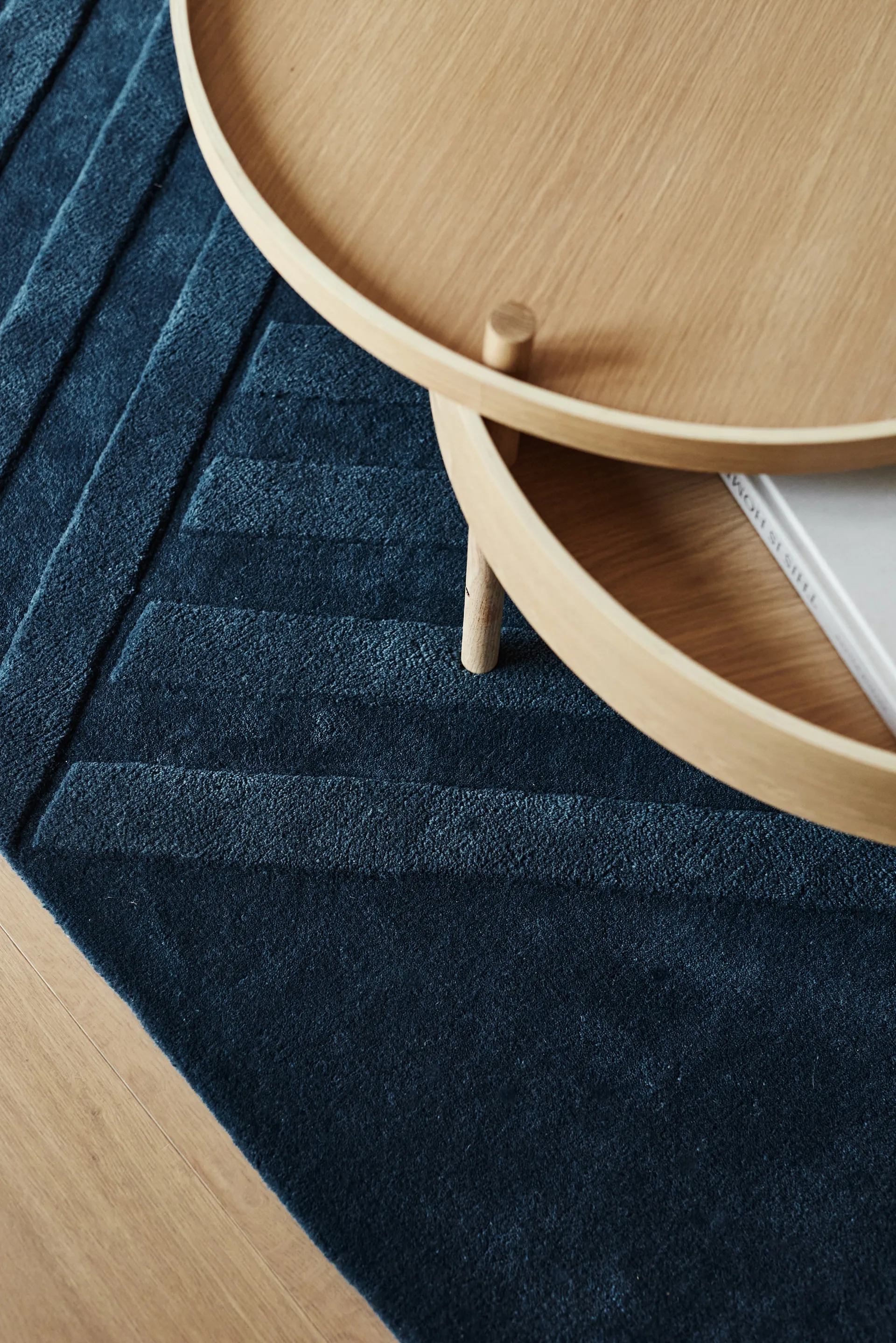 Levels Stripes wool rug, Blue, 200x300 cm NJRD