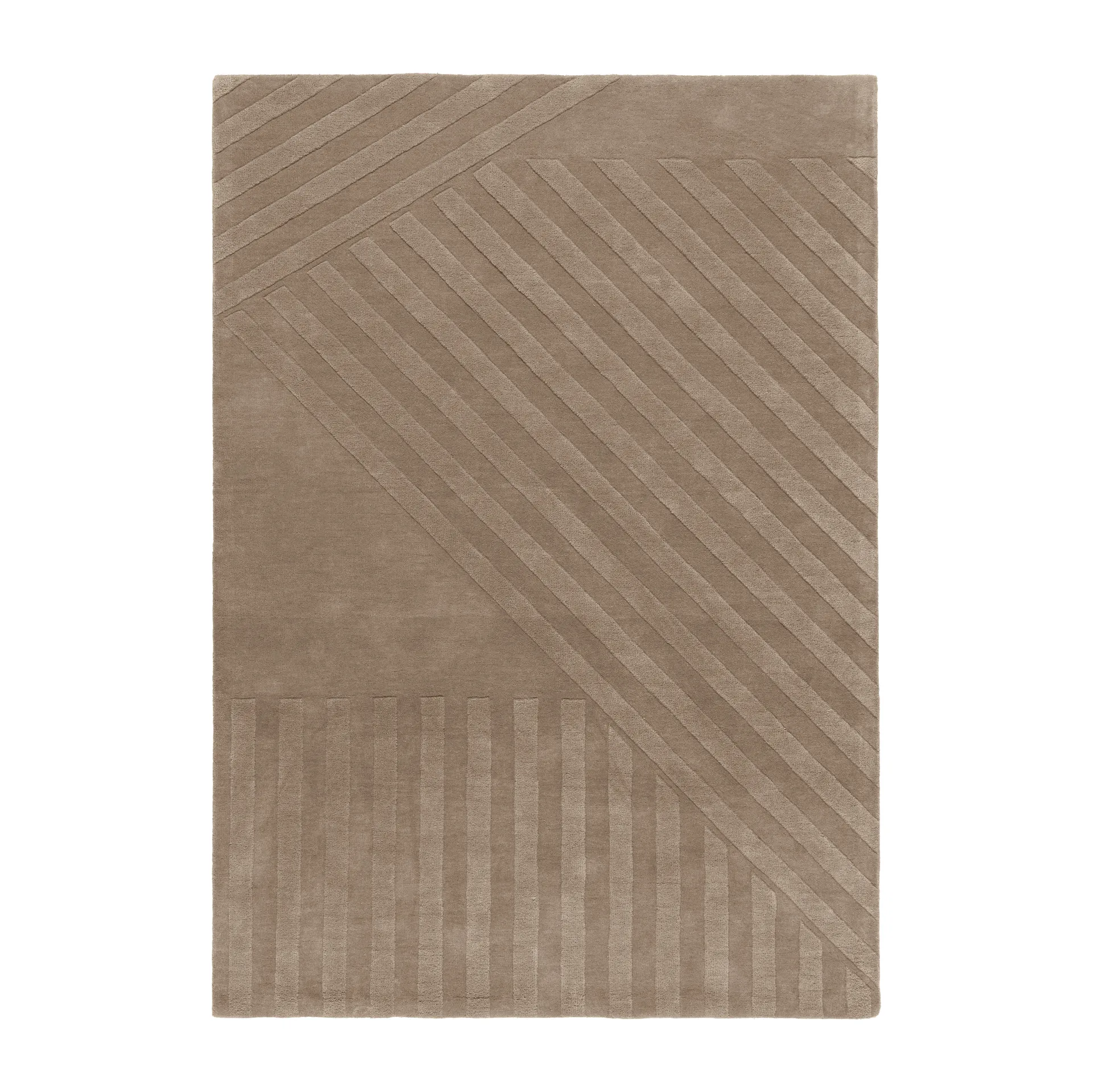 Levels Stripes wool rug, Taupe, 170x240 cm NJRD