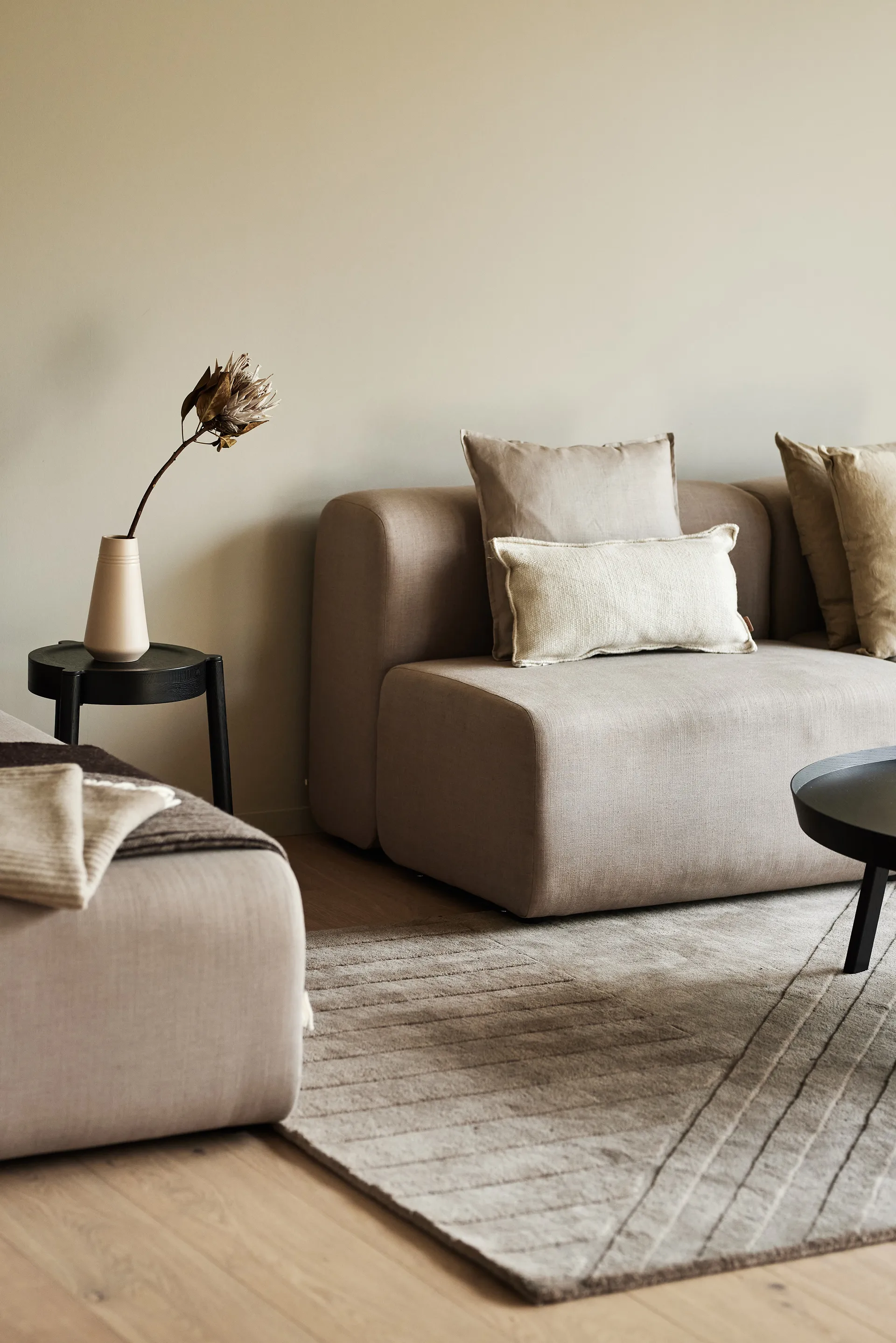 Levels Stripes wool rug, Taupe, 170x240 cm NJRD