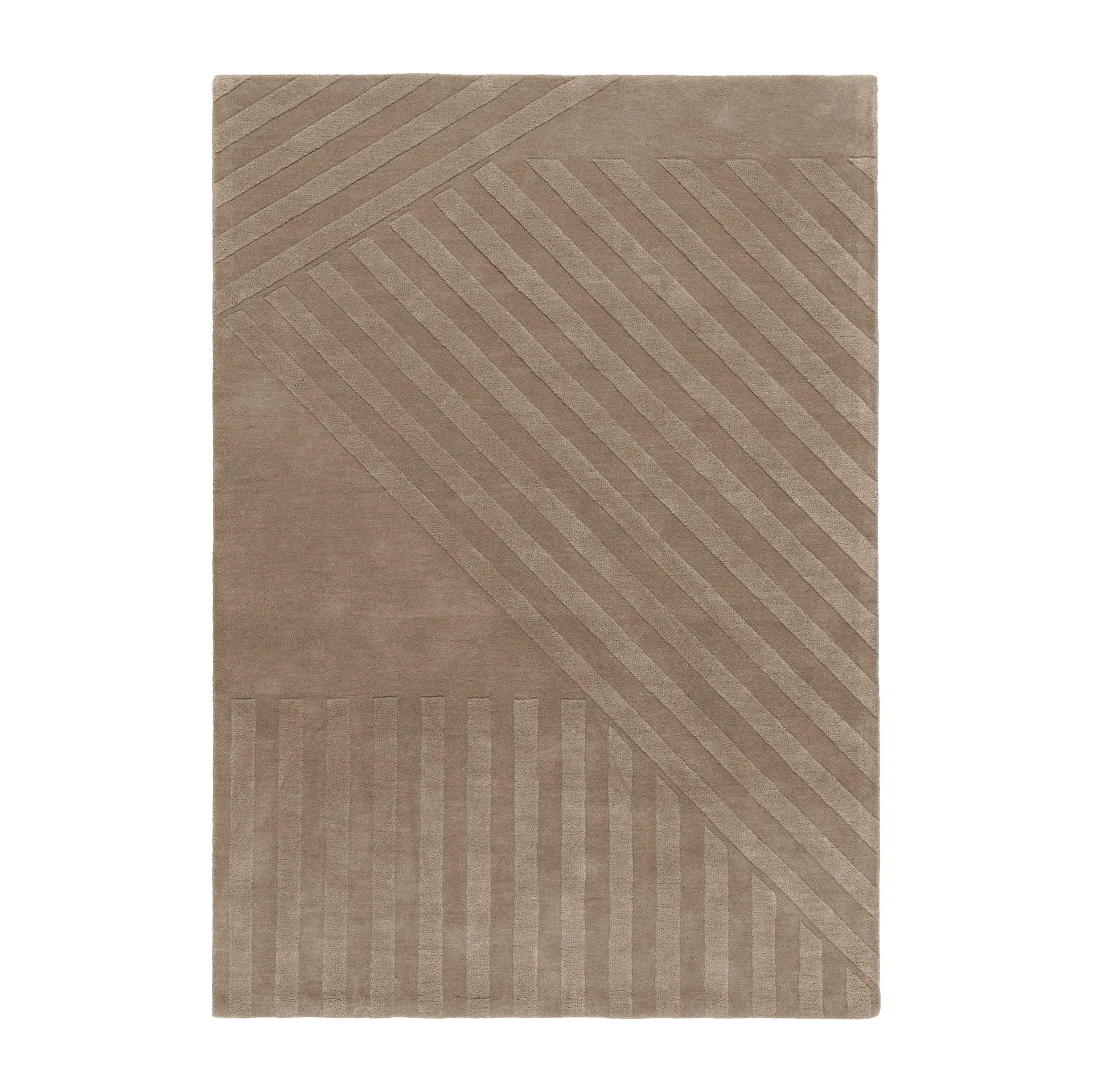 Levels Stripes wool rug, Taupe, 200x300 cm NJRD