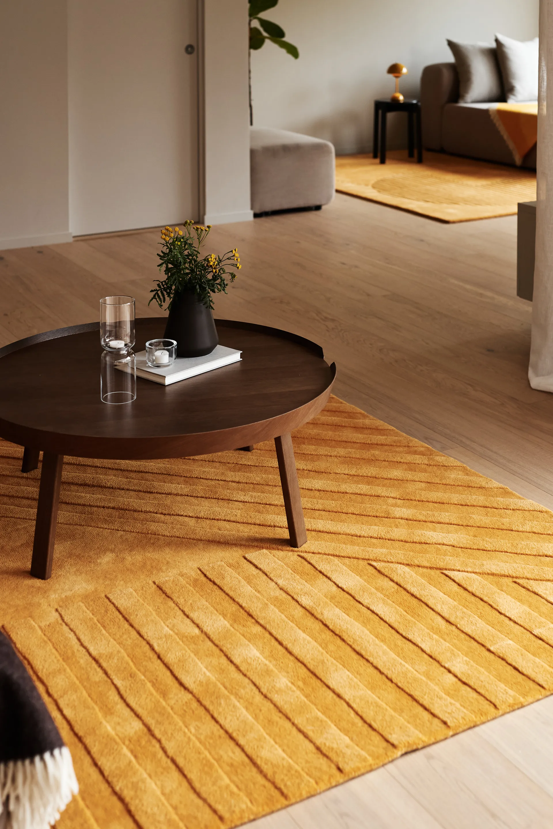 Levels Stripes wool rug, Yellow, 170x240 cm NJRD