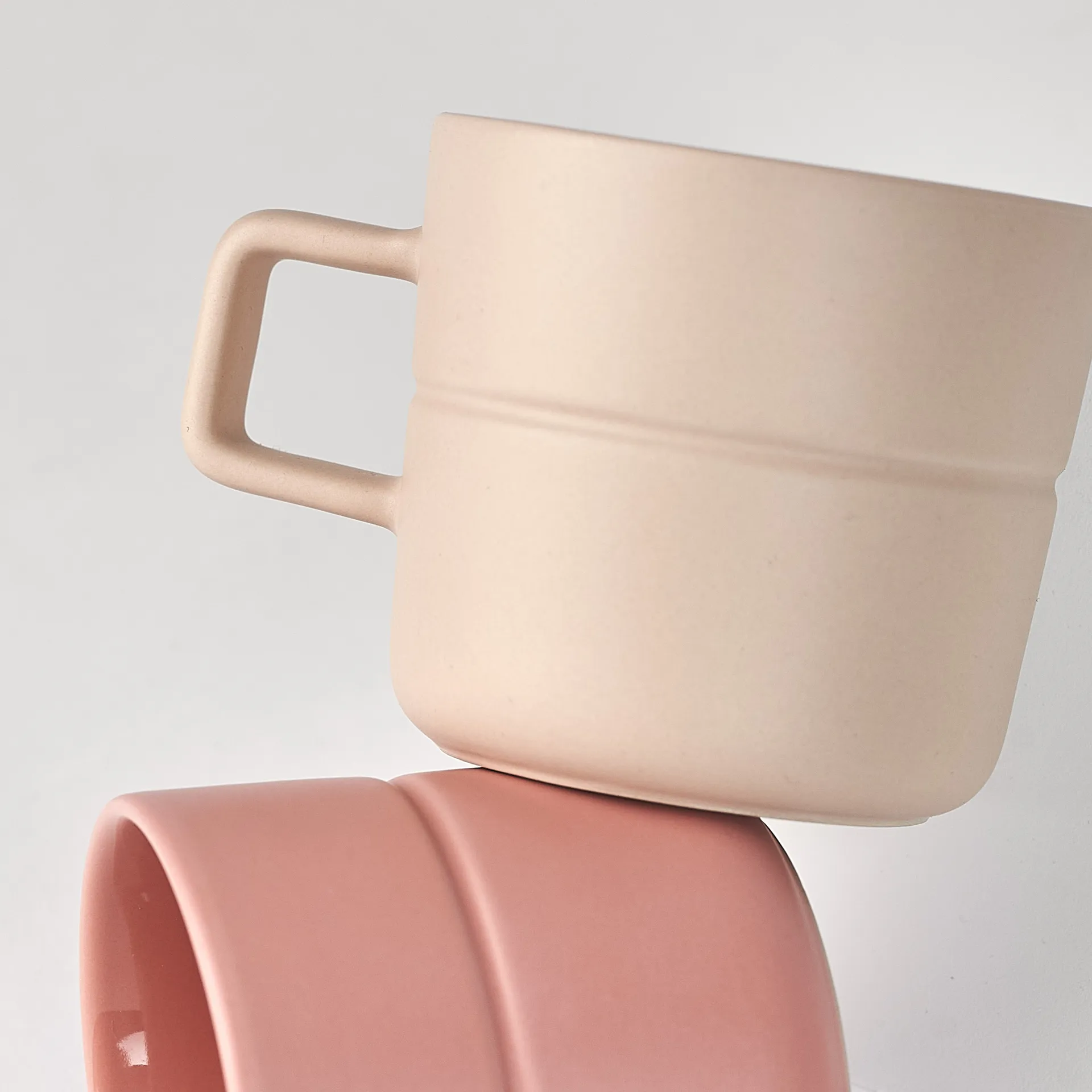 Lines mug 50 cl 2-pack, beige NJRD