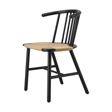 VIOR dining chair wicker seat - Black lacquered oak-nature - NJRD