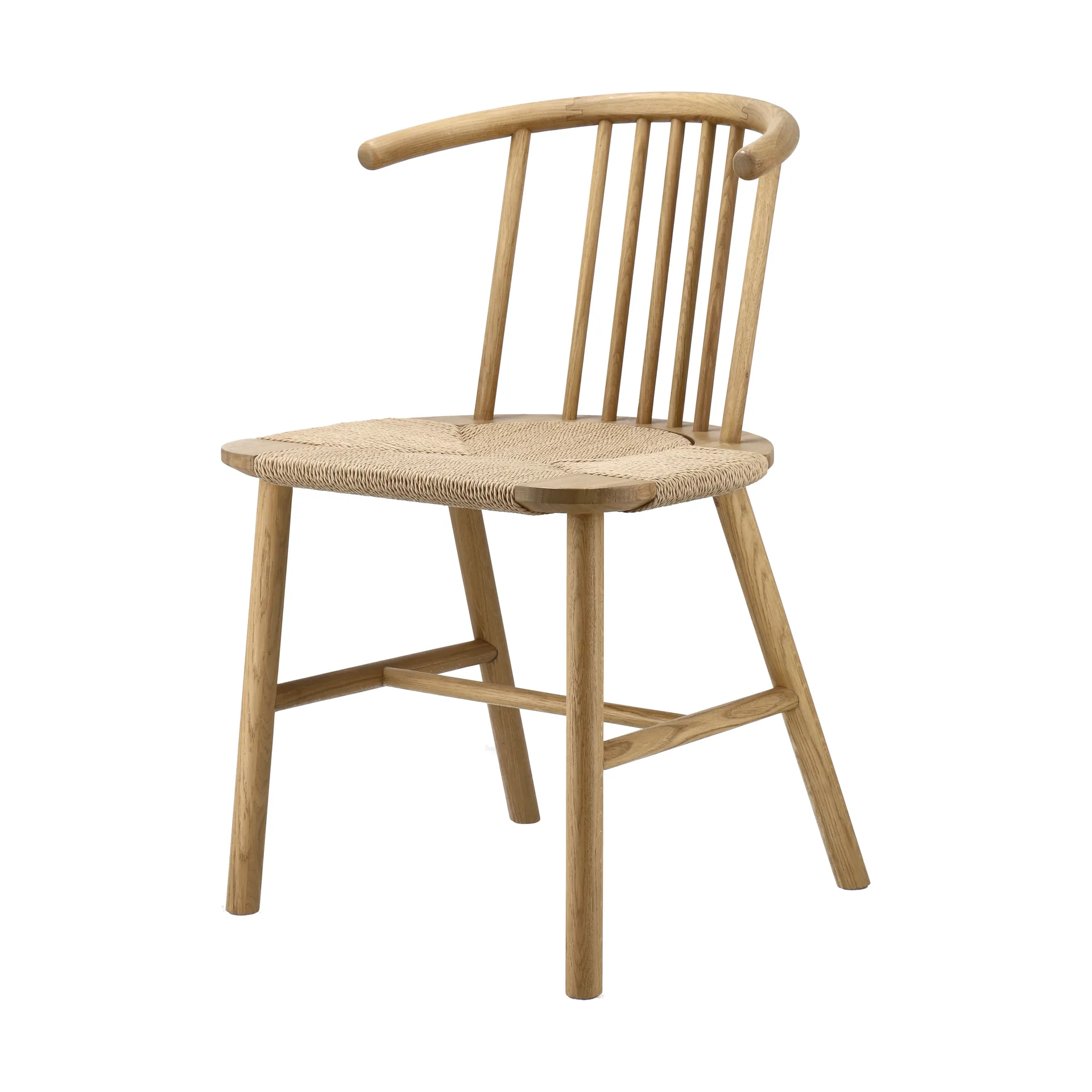 VIOR dining chair with woven seat, Lacquered oak-natural, 2-pack NJRD