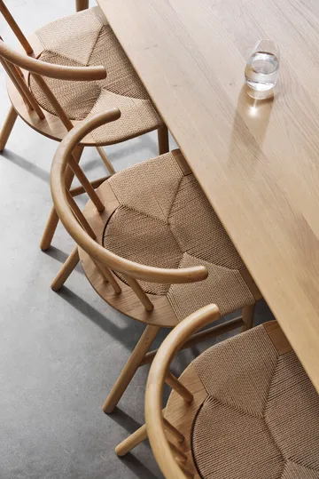 VIOR dining chair with woven seat, Lacquered oak-natural, 2-pack - NJRD