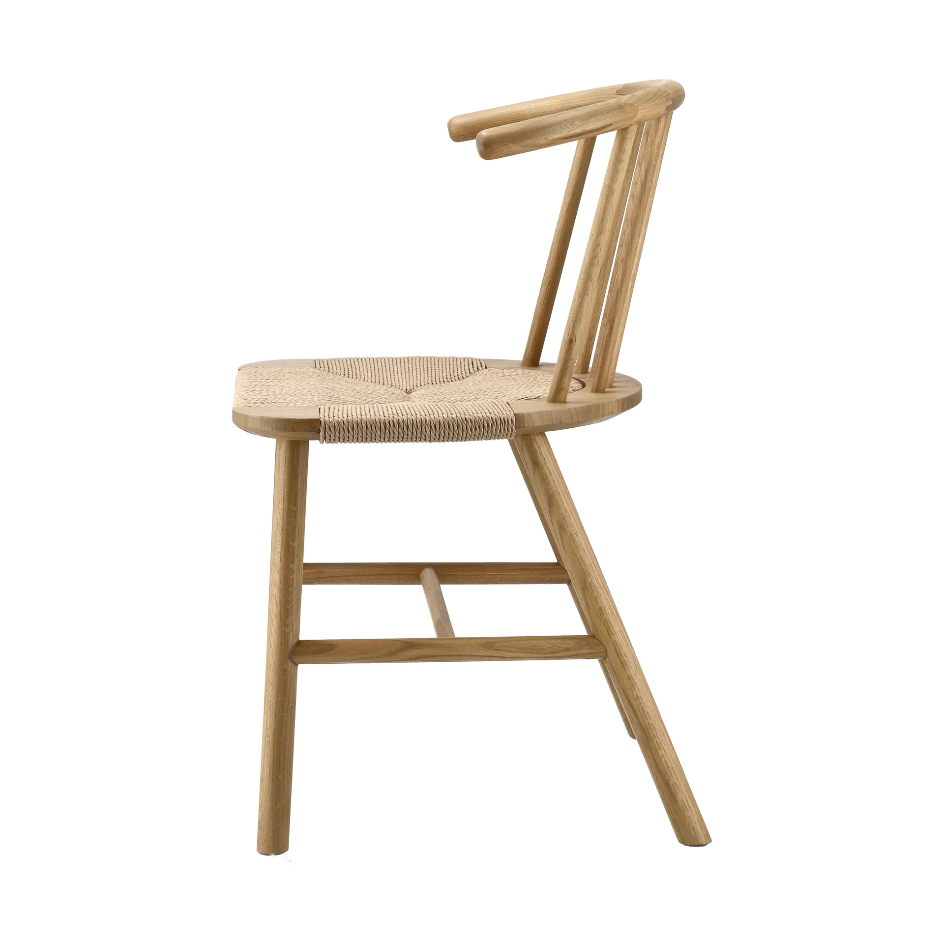 VIOR dining chair with woven seat, Lacquered oak-natural, 4-pack NJRD