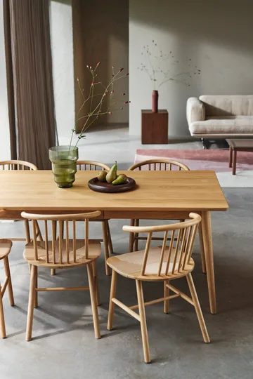 VIOR dining chair with woven seat, Lacquered oak-natural, 4-pack - NJRD