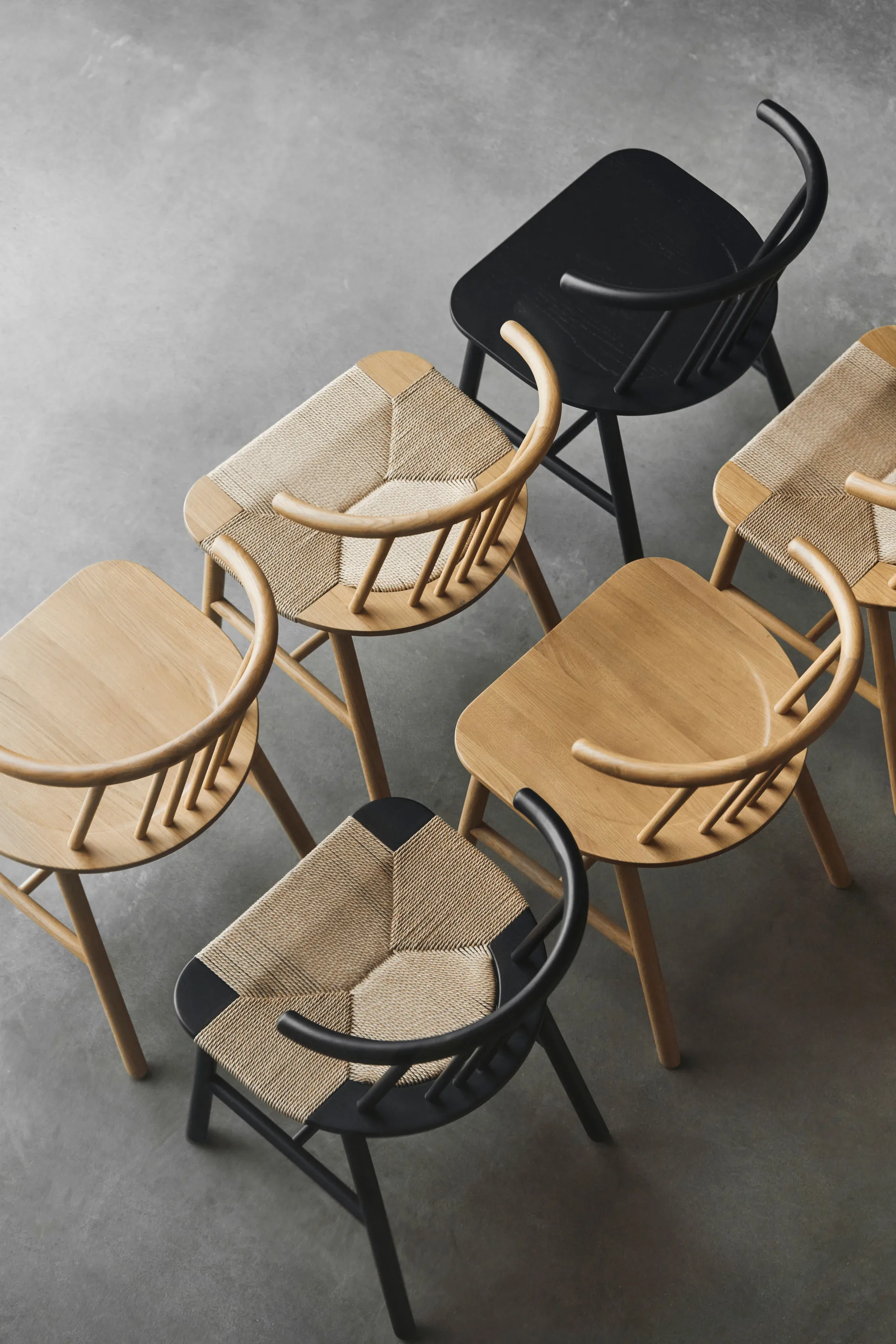 VIOR dining chair with woven seat, Lacquered oak-natural, 4-pack NJRD