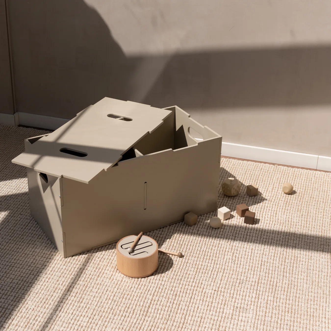 Cube Long storage box, Beige Nofred