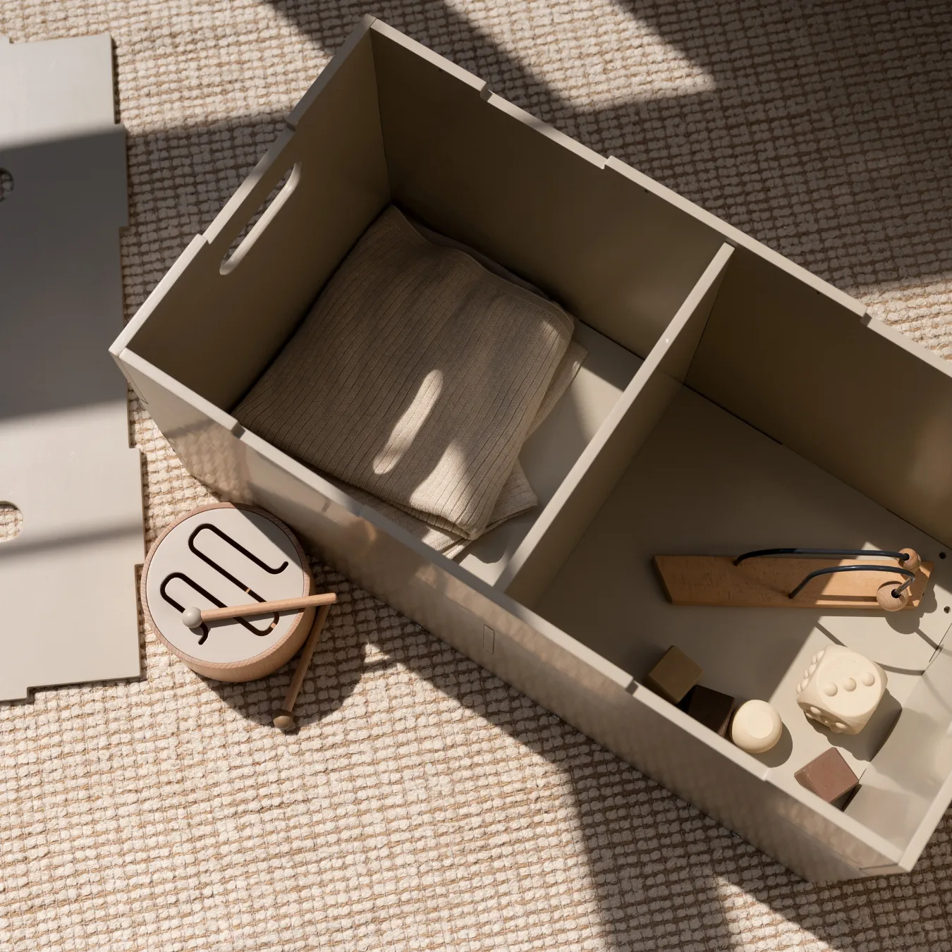 Cube Long storage box, Beige Nofred