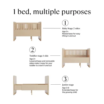 Form baby & junior bed 166x77.5x87 cm - Oak - Nofred