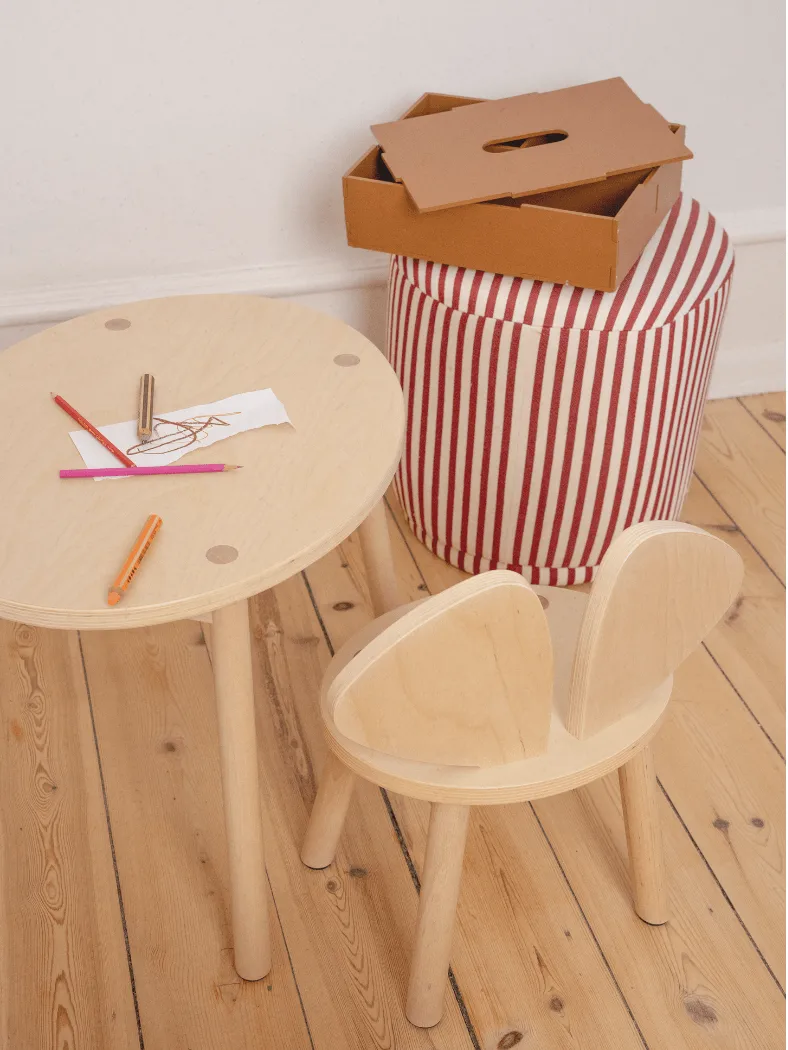 Mouse set children's chair + table, Birch Nofred