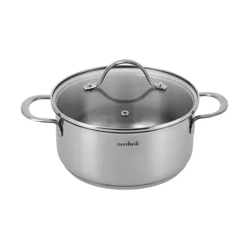 Nordwik casserole with glass lid 2.5 liter - Stainless steel - Nordwik