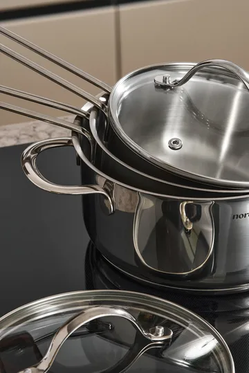 Nordwik casserole with glass lid 2.5 liter - Stainless steel - Nordwik