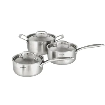 Nordwik cookware set 3-ply 3 pieces - 1.5 L, 2 L, 3 L - Nordwik