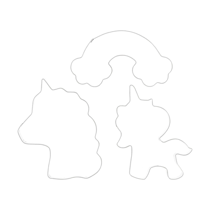 Nordwik gingerbread cutter unicorn 3 piece set - Stainless steel - Nordwik