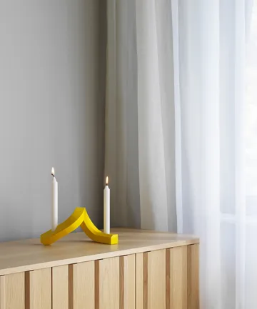Crooked candle holder 2 - Yellow - Normann Copenhagen