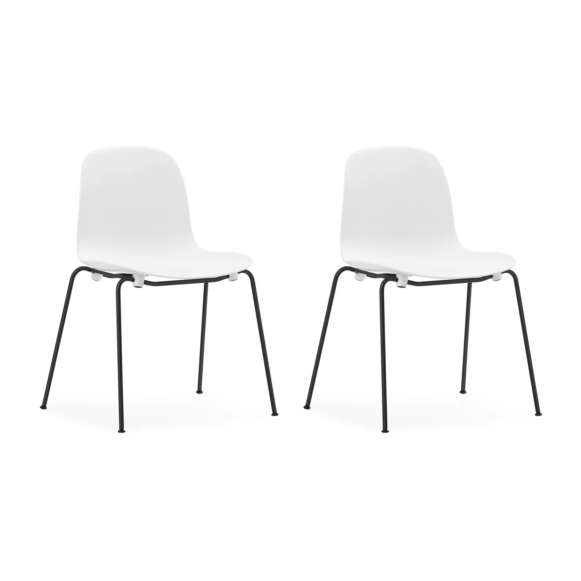 Form Chair stackable chair black legs 2-pack, White,  Normann Copenhagen