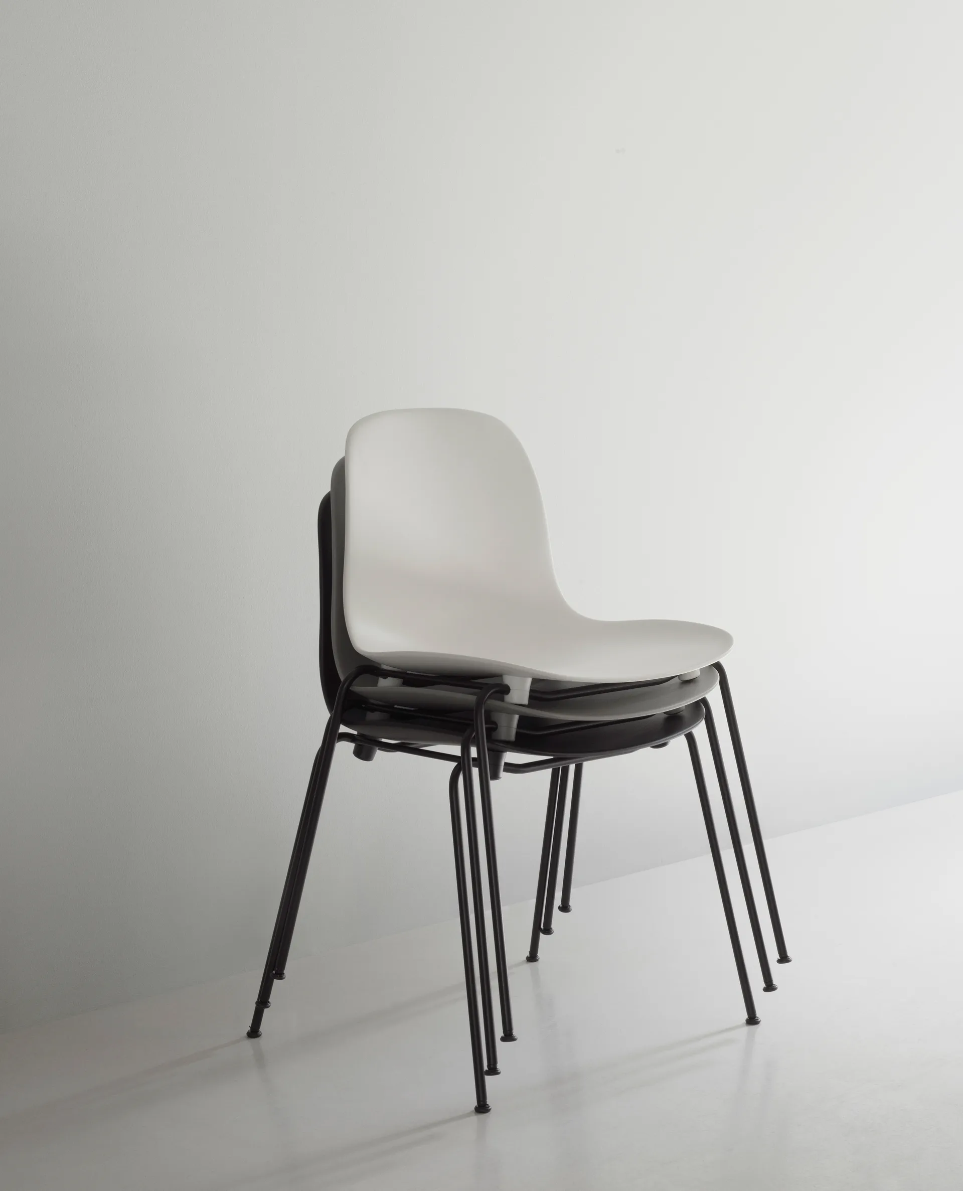 Form Chair stackable chair black legs 2-pack, White,  Normann Copenhagen