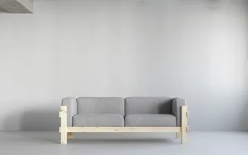 Kube sofa - Lacquered pine-fabric Remix 143 Grey, 220 cm - Normann Copenhagen