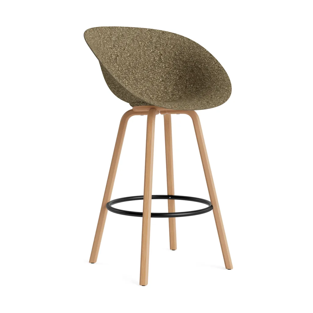 Mat Bar Armchair armchair 75 cm, Seaweed-beech-black steel Normann Copenhagen
