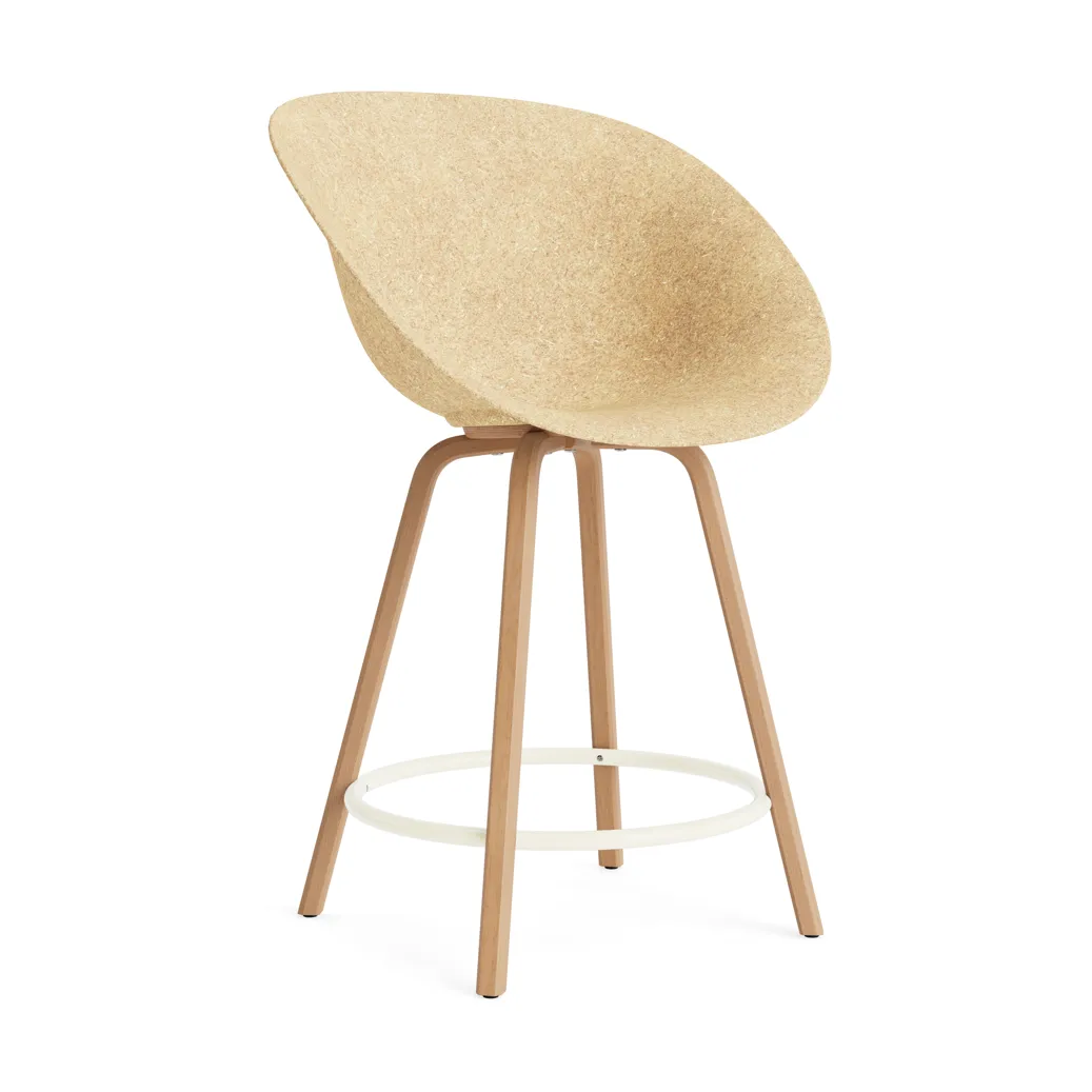 Mat Bar Armchair bar stool 65 cm, Hemp-beech-cream steel Normann Copenhagen