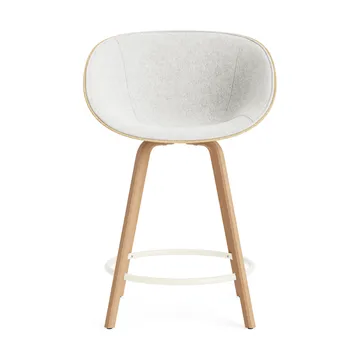 Mat Bar Armchair front-upholstered 65 cm - Hallingdal 110-hemp-beech-cream steel - Normann Copenhagen