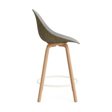 Mat Bar Chair bar stool front upholstered 65 cm - Remix 133-seaweed-beech-cream steel - Normann Copenhagen