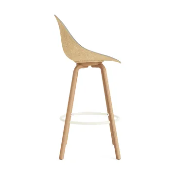 Mat Bar Chair bar stool front upholstered 75 cm - Remix 133-hemp-beech-cream steel - Normann Copenhagen