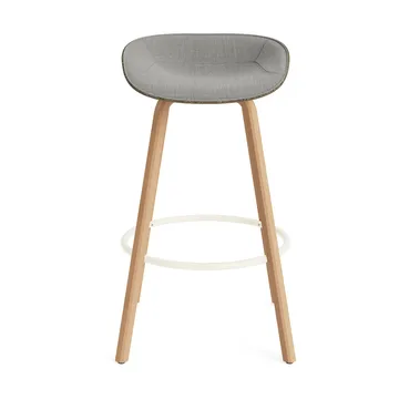 Mat Barstool barstool front-covered 75 cm - Remix 133-seaweed-beech-cream steel - Normann Copenhagen