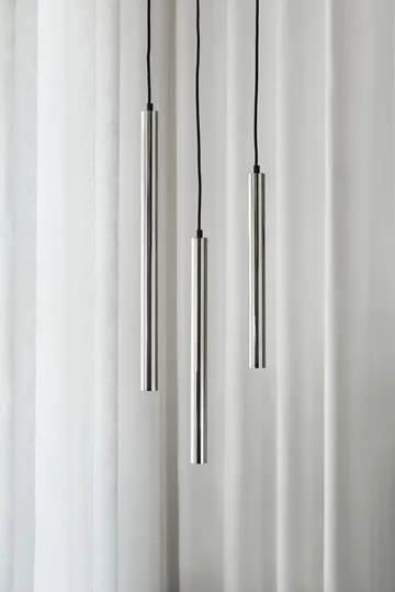 Pipe pendant lamp - Polished steel, medium - NORR11