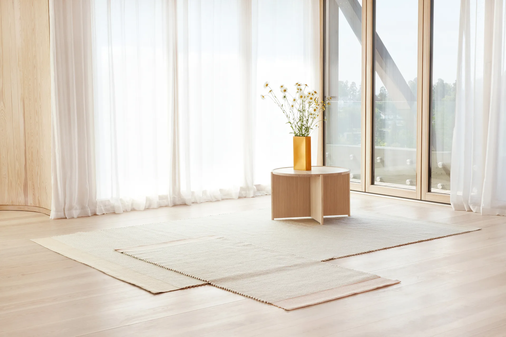 Spool rug 200x300 cm, Grey-yellow Northern