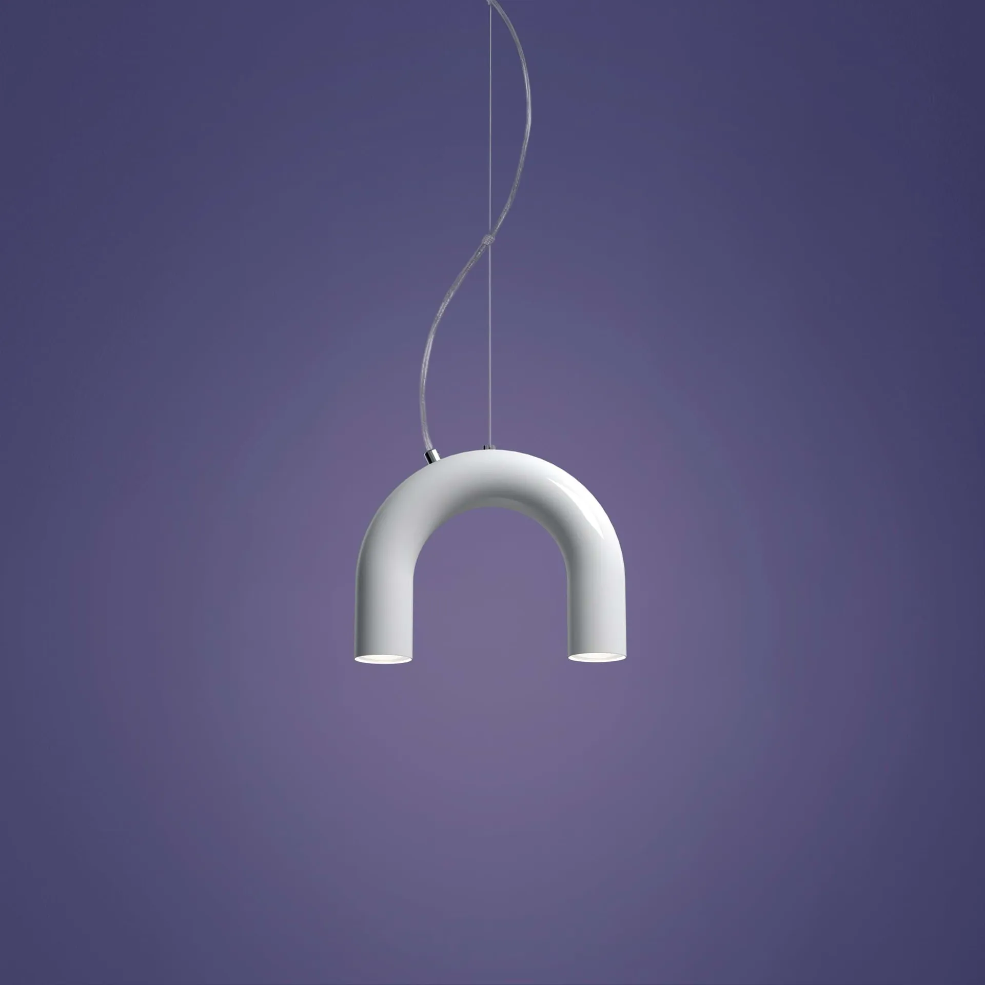 Arch single pendant lamp, White, 25.5 cm Oblure
