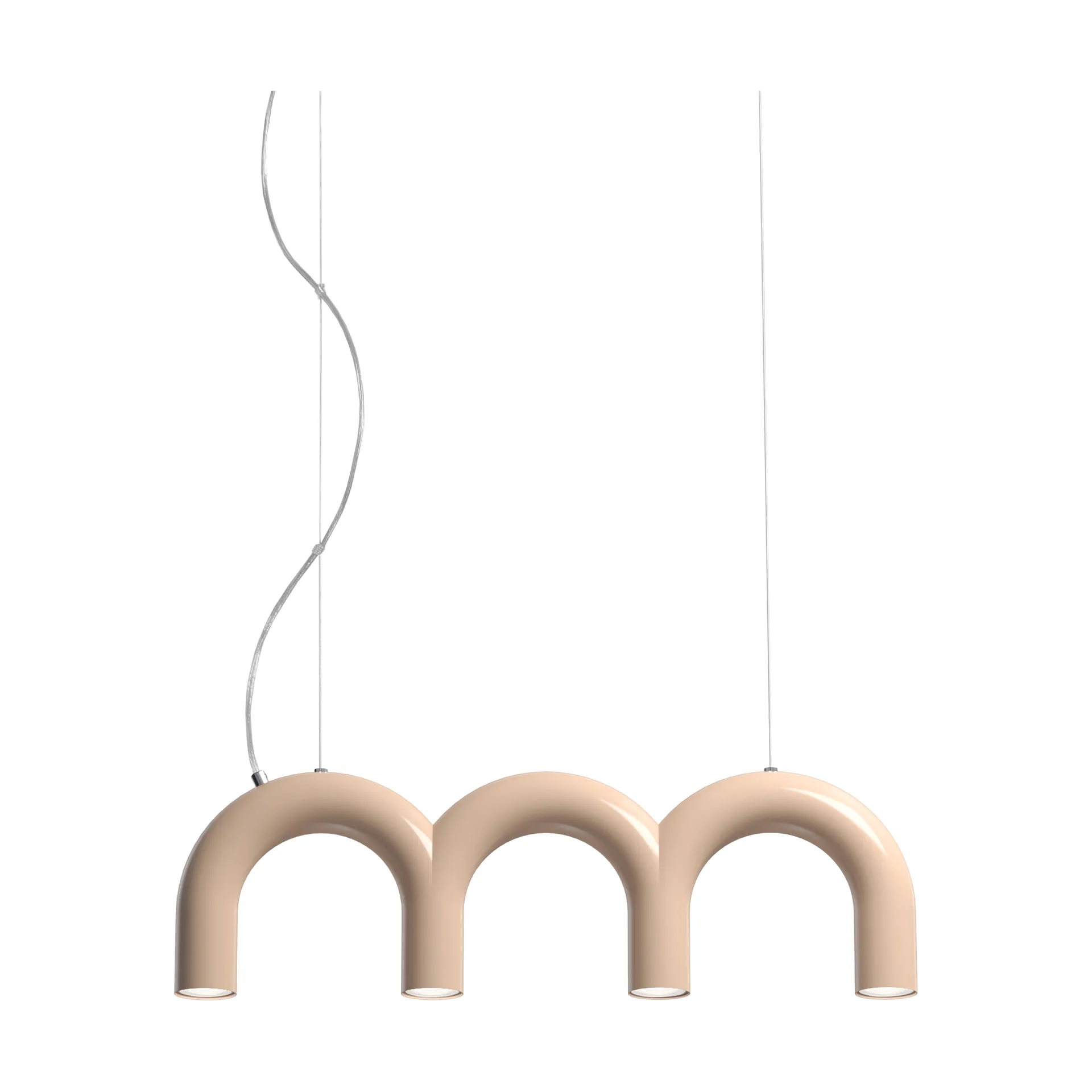 Arch Triplette pendant lamp, Nude, 65.6 cm Oblure