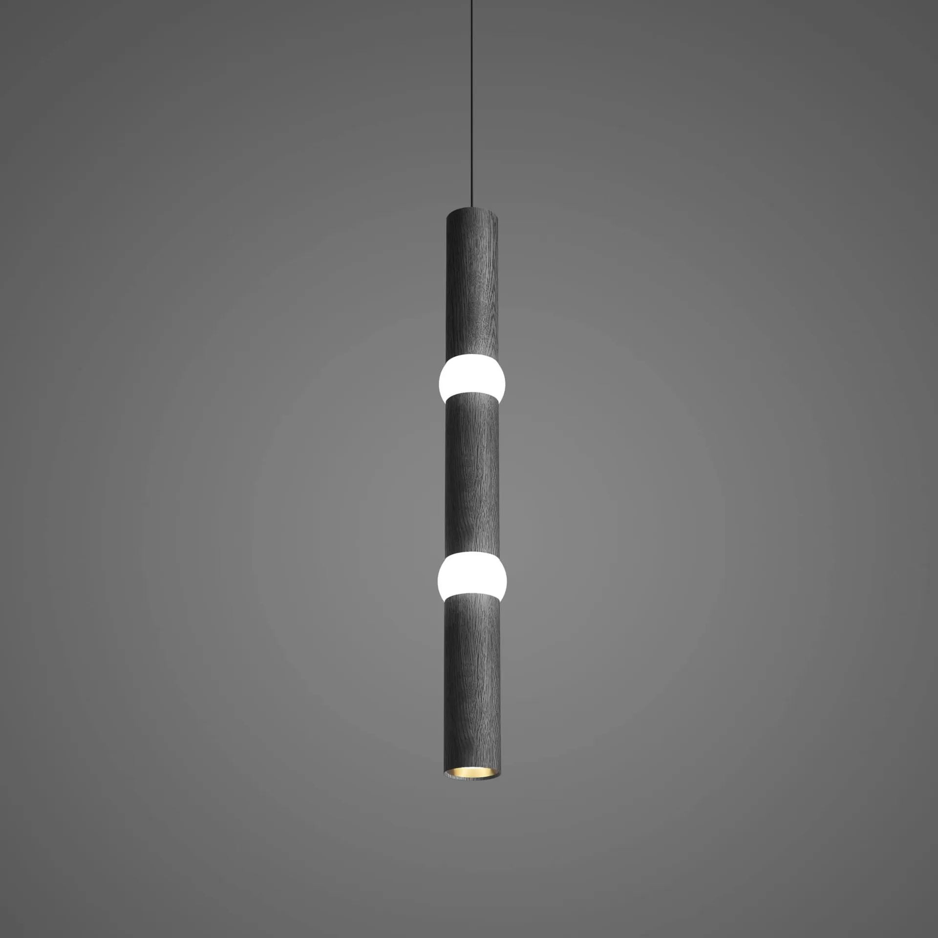 Lightbone pendant lamp, Large 83.6 cm, black oak Oblure