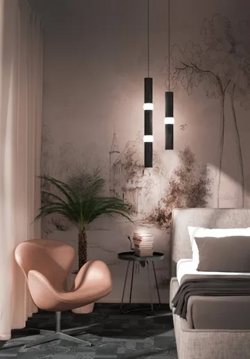 Lightbone pendant lamp - Medium 53.8 cm, black oak - Oblure