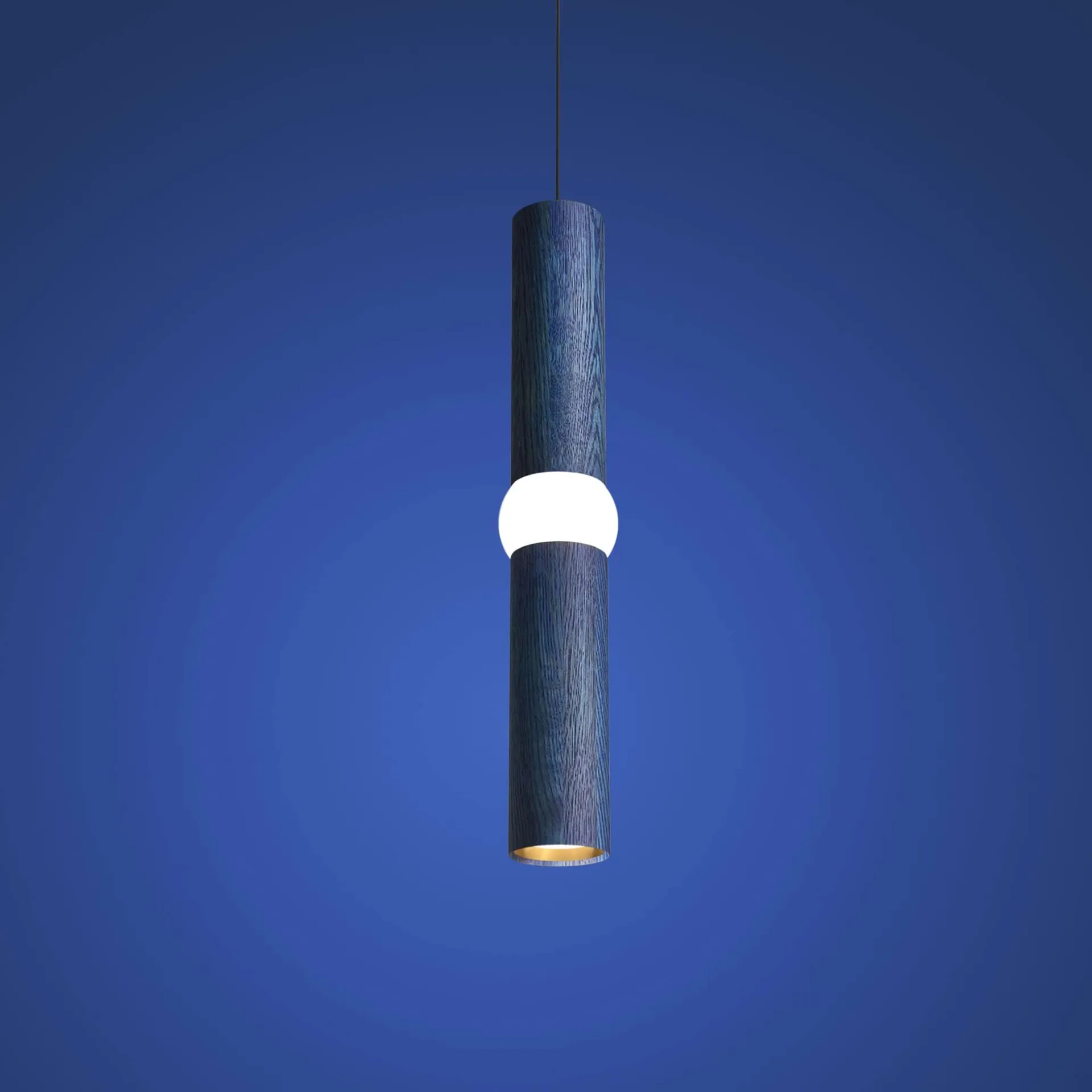 Lightbone pendant lamp, Medium 53.8 cm, blue oak Oblure
