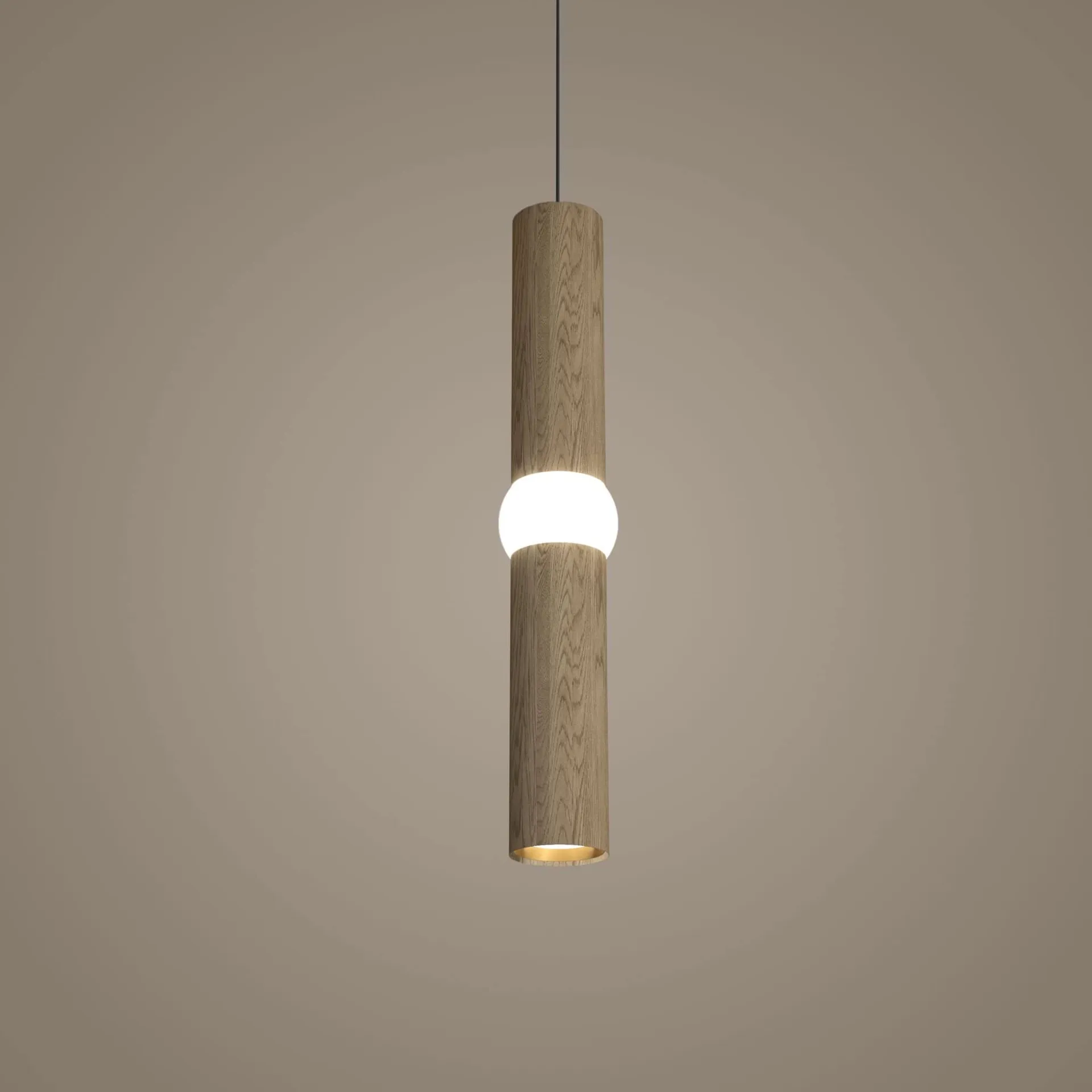 Lightbone pendant lamp, Medium 53.8 cm, natural oak Oblure