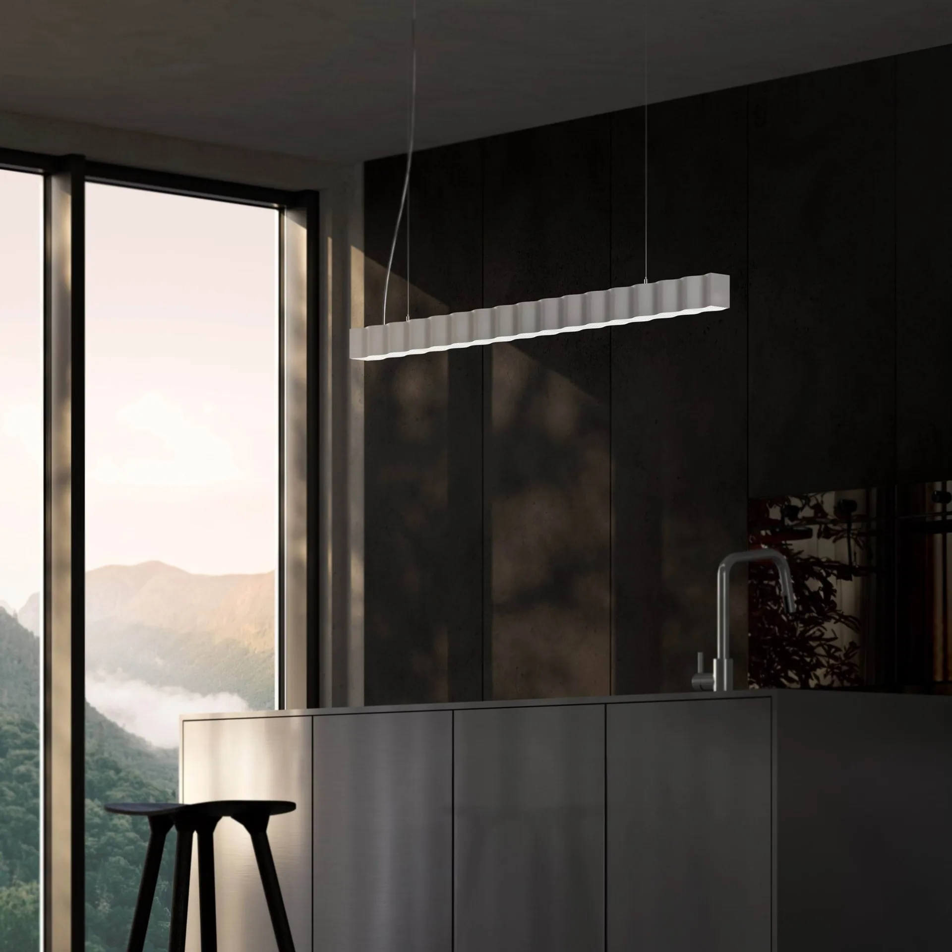 Superwave pendant lamp, White Oblure