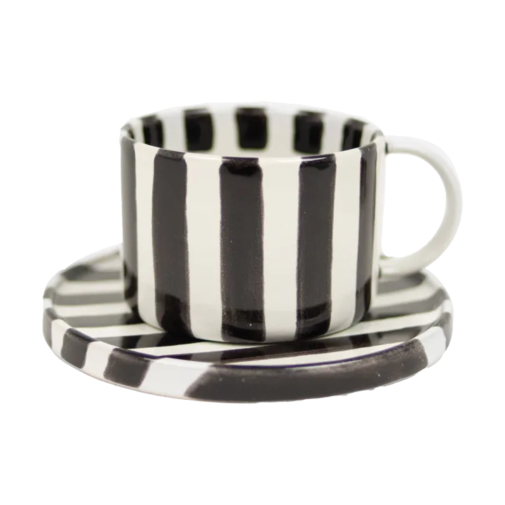 Monica cup with saucer - Black - Olsson & Jensen
