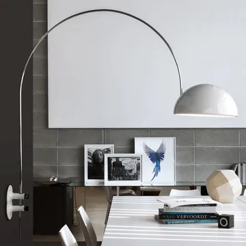 Coupé 1159 wall lamp - White, chrome stand - Oluce