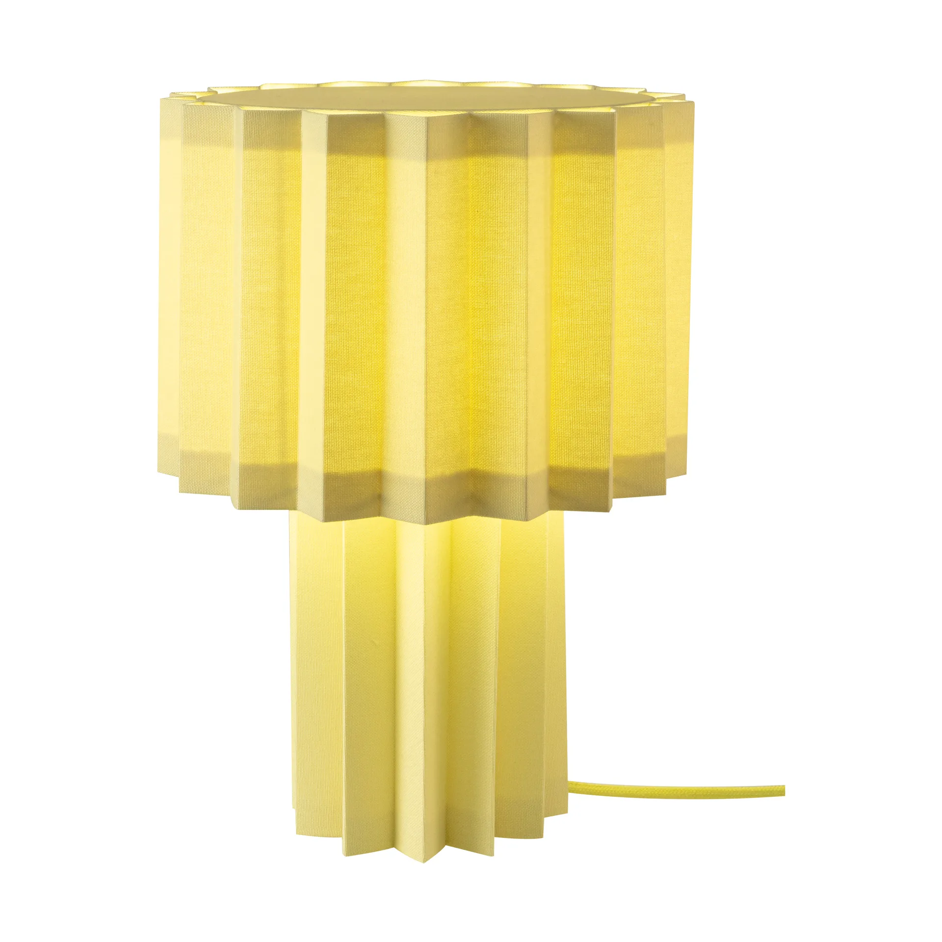 Plissé table lamp textile, Yellow Örsjö Belysning