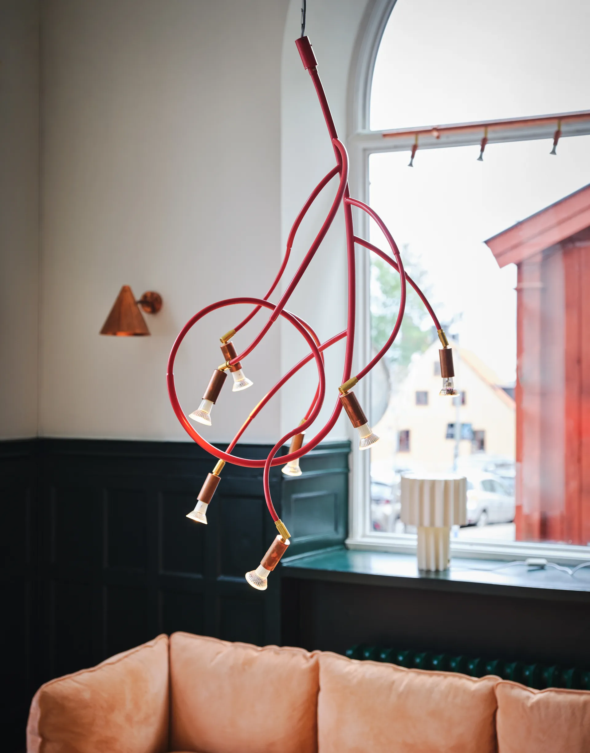 Ranka 7 ceiling lamp, Red Örsjö Belysning
