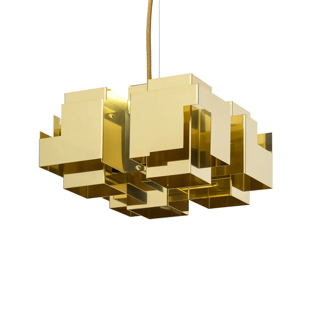 Skyline pendant lamp, Brass raw, large Örsjö Belysning