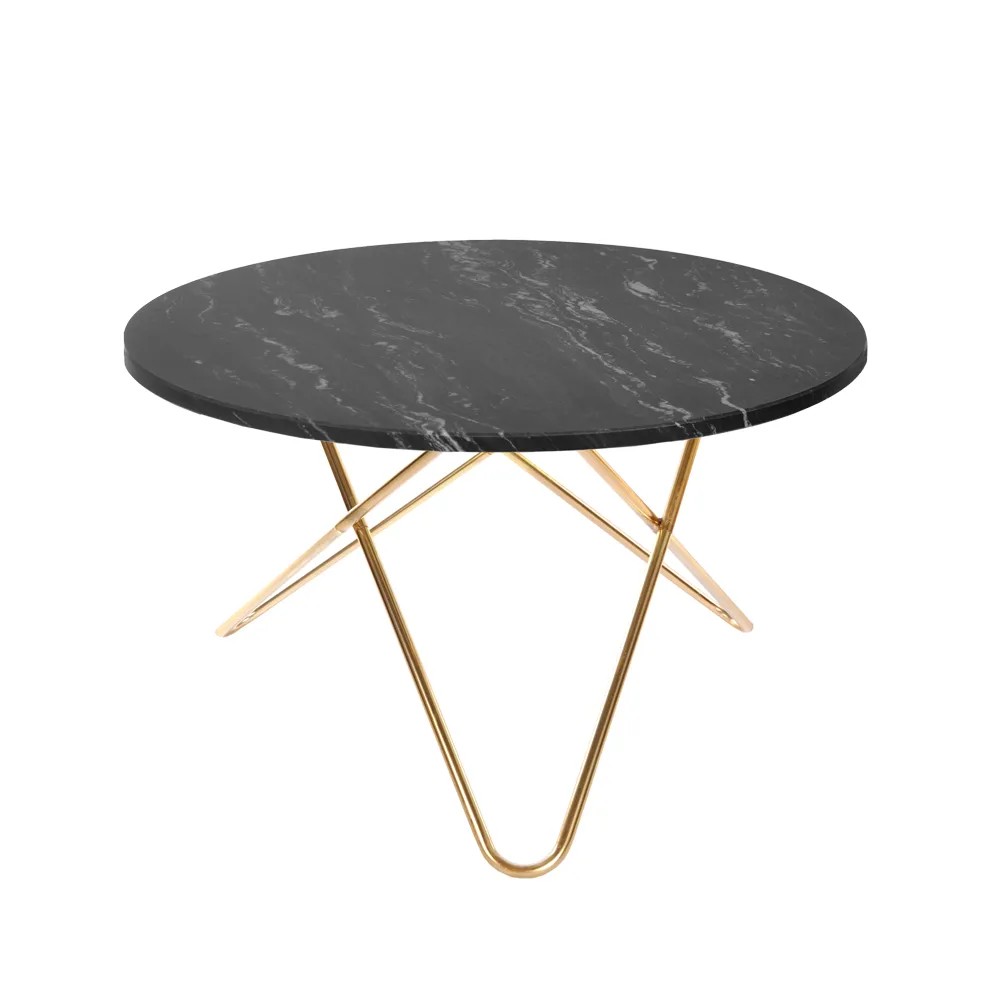 Big O Table dining table, Marble marquina. brass stand OX Denmarq